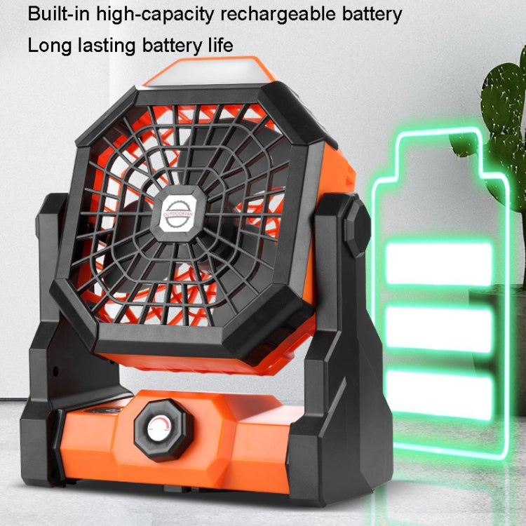 Outdoor Infinitely Variable Speed Portable Large Wind Charging Camping Lighting Fan(Black Green) - Electric Fans by buy2fix | Online Shopping UK | buy2fix