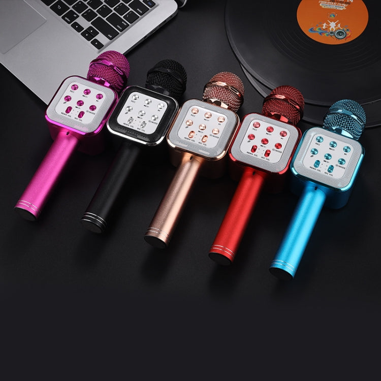 WS-1818 LED Light Flashing Microphone Self-contained Audio Bluetooth Wireless Microphone(Rose Gold) - Microphone by buy2fix | Online Shopping UK | buy2fix