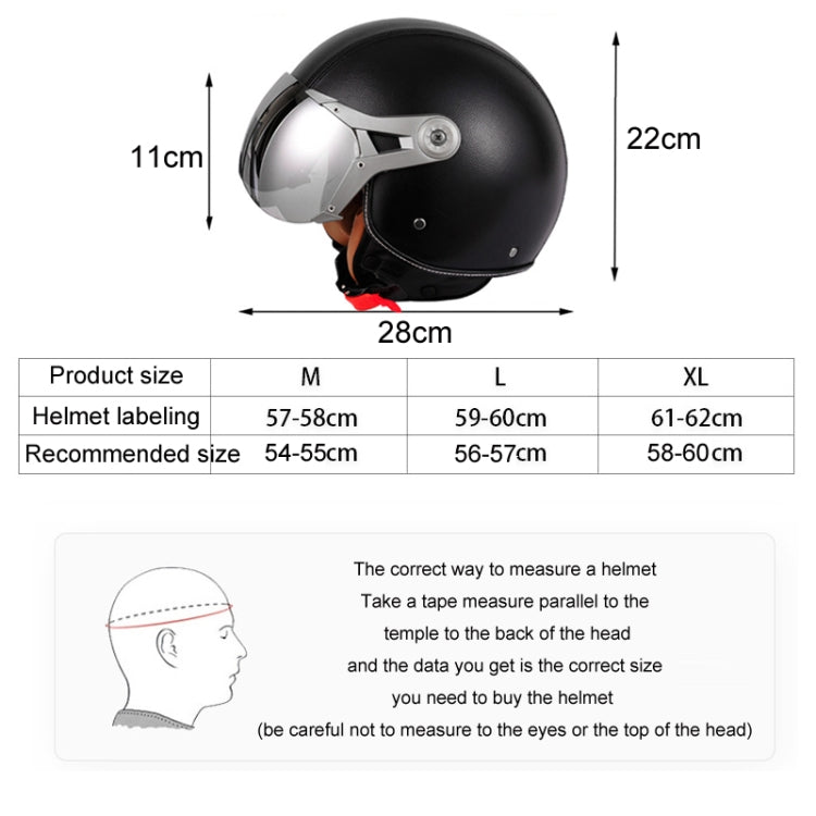 GXT Electric Vehicle Half Cover Four Seasons Retro Helmet, Size: L(Black) - Helmets by GXT | Online Shopping UK | buy2fix