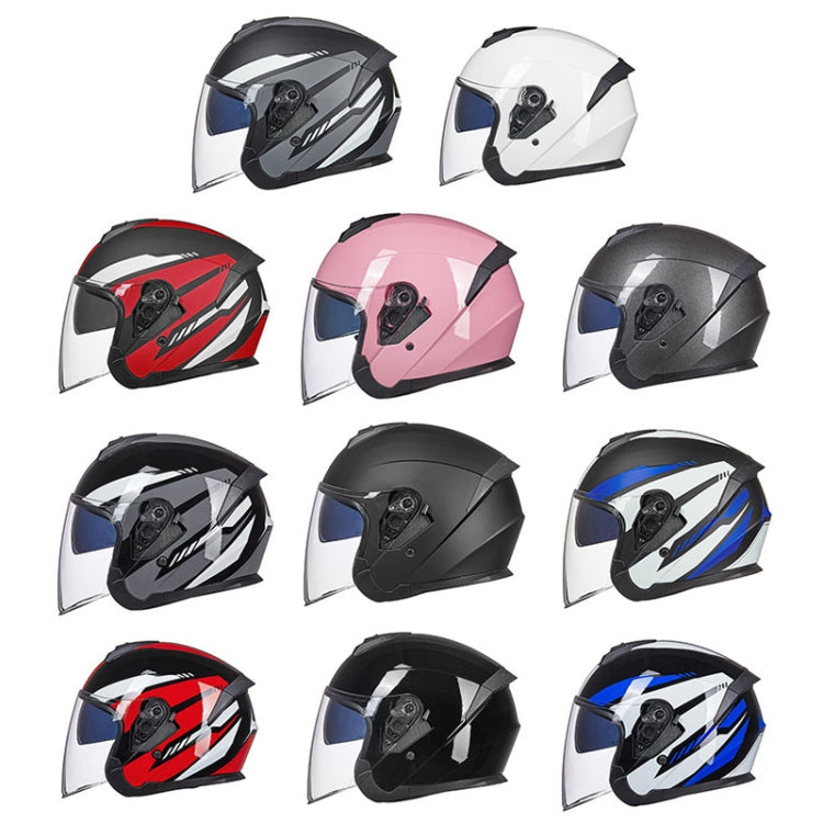 GXT Electric Vehicle Four Seasons Sun Protection & Windshield Double Lens Helmet, Size: XL(Matt Black Blue) - Helmets by GXT | Online Shopping UK | buy2fix