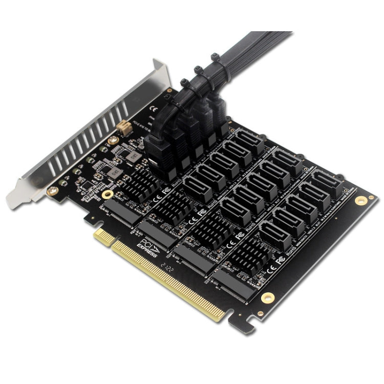 PCIEX16 NVME M.2 RAID Array Expansion SATA 20 Port Transfer Card - Card Adapter by buy2fix | Online Shopping UK | buy2fix