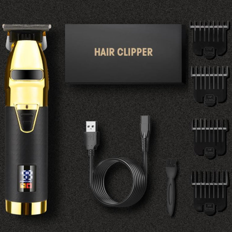 USB LCD Digital Display Haircutter Men Home Haircutter(Black Gold) - Hair Trimmer by buy2fix | Online Shopping UK | buy2fix