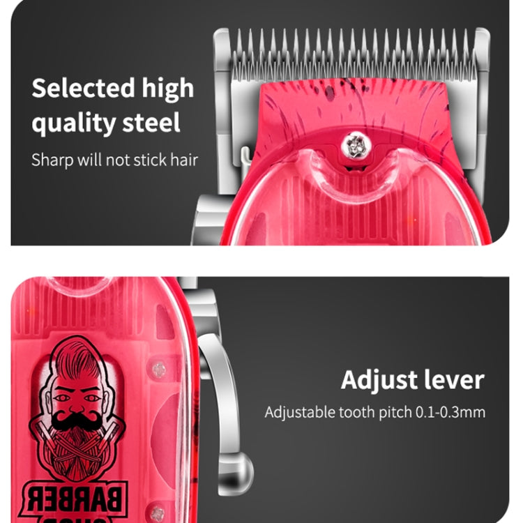 Haircutter Set Transparent Body Oil Head Electric Hair Clipper Men Home Electric Pusher(Earl Green) - Hair Trimmer by buy2fix | Online Shopping UK | buy2fix