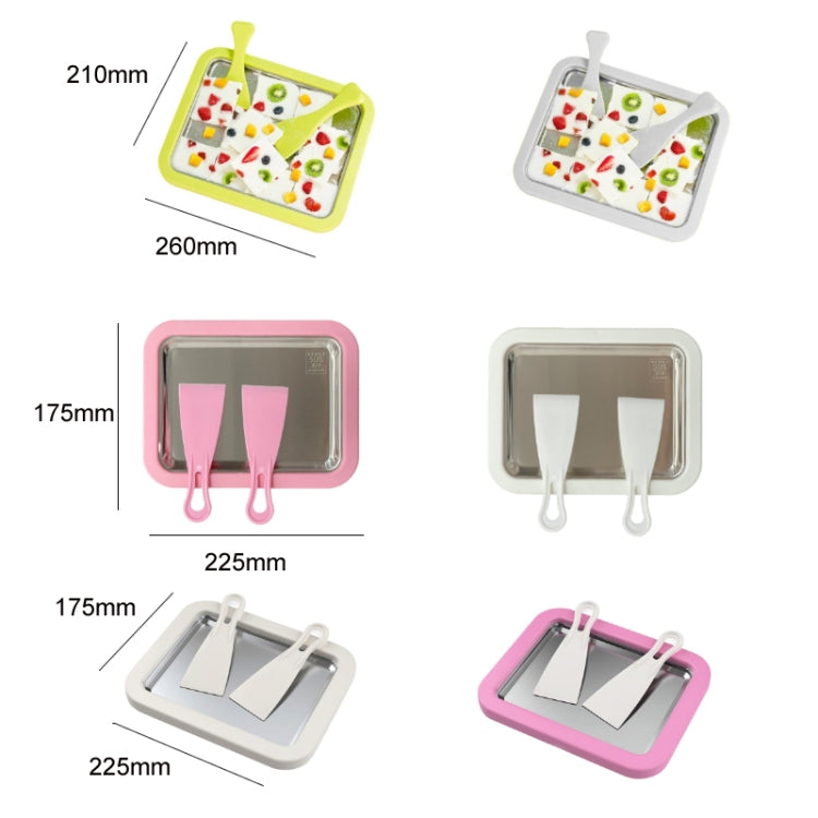 Mini Household Fried Yogurt Machine Children Homemade DIY Fried Ice Tray, Color: Aluminum Alloy White 22.5x17.5cm - Yogurt Machine by buy2fix | Online Shopping UK | buy2fix