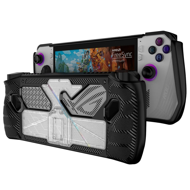 For ASUS Rog Ally Game Console PC+TPU Protective Case Cover With Bracket(Black+Transparent) - Accessories by buy2fix | Online Shopping UK | buy2fix