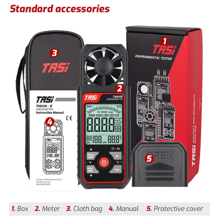 TASI TA641A High Precision Wind Speed Instrument Wind Volume Tester Handheld Wind Speed Meter - Tachometers & Anemometer by TASI | Online Shopping UK | buy2fix