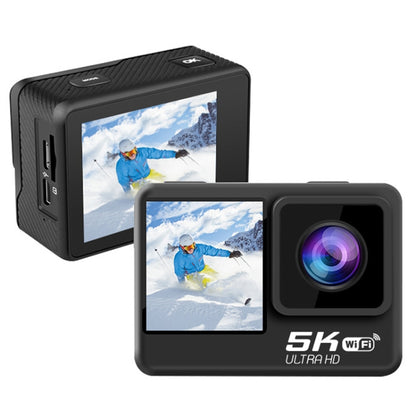 5K/30FPS WIFI HD Anti-Shake Remote Touch Dual-Screen IP68 Waterproof Sports Camera, Style: Black - Other Camera by buy2fix | Online Shopping UK | buy2fix