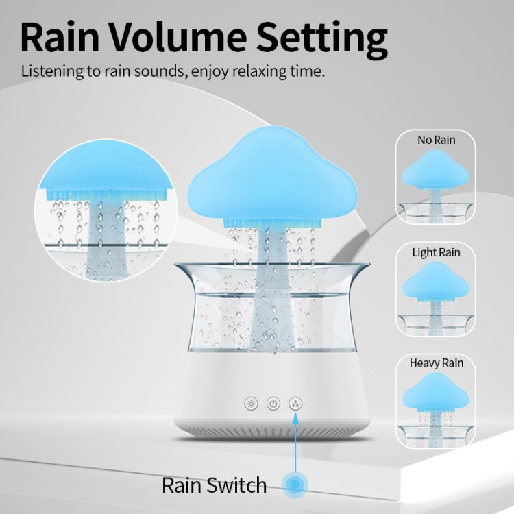 CH06 300ml Rain Humidifier Mushroom Cloud Colorful Night Lamp Aromatherapy Machine, Style: Without Remote Controller(White) - Air Purifiers & Accessories by buy2fix | Online Shopping UK | buy2fix