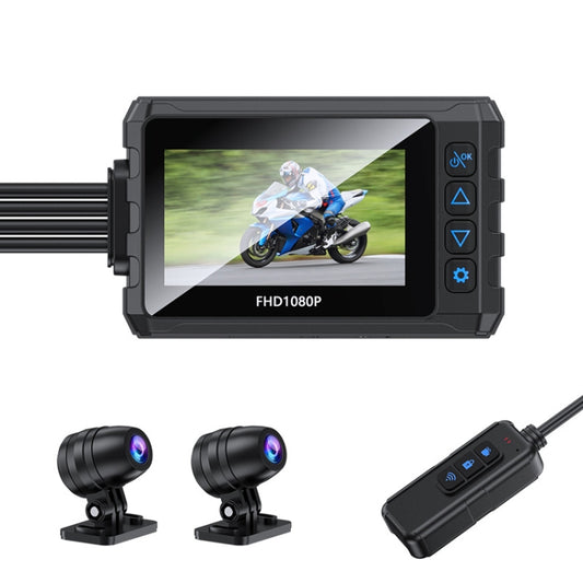 Built-in GPS Wireless WiFi Rainproof 1080P Double Recording Motorcycle Driving Recorder(Black) - Electrical Instruments by buy2fix | Online Shopping UK | buy2fix