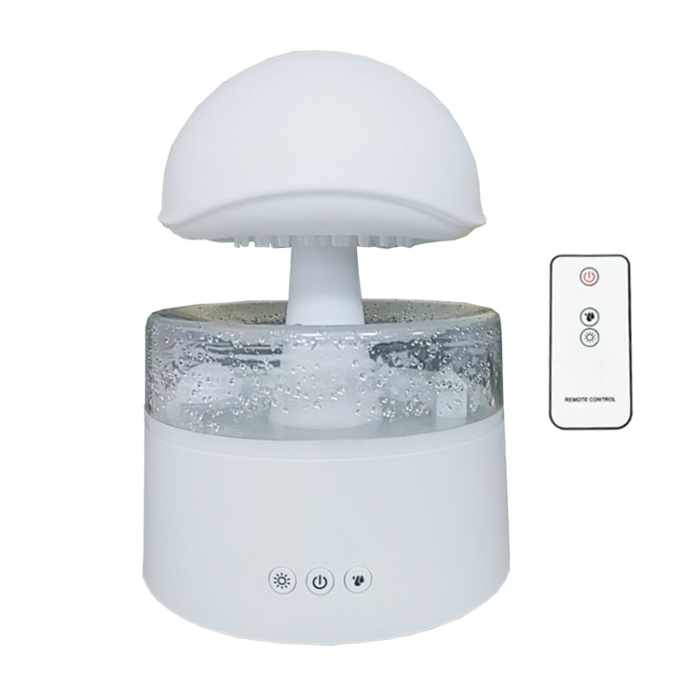 500ml Rain Humidifier Mushroom Cloud Colorful Night Lamp Aromatherapy Machine With Remote Control, Style: USB Direct Plug(White) - Air Purifiers & Accessories by buy2fix | Online Shopping UK | buy2fix