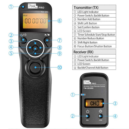 For Nikon DC2 Pixel TW283 Shutter Wireless Delay Remote Control SLR Shutter Flasher - Wireless Remote Control by Pixel | Online Shopping UK | buy2fix