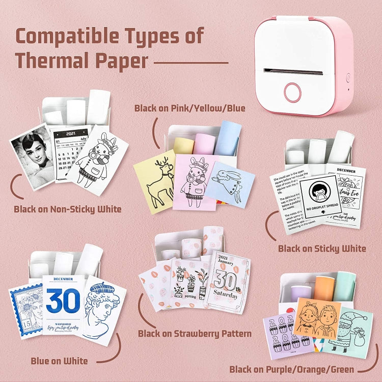 For Phomemo T02 3rolls Bluetooth Printer Thermal Paper Label Paper 50mmx3.5m 20 Years Black on Green/Purple/Orange Sticker - Printer Accessories by Phomemo | Online Shopping UK | buy2fix