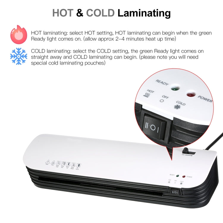 Osmile SL299 A4 Laminator Cold Hot Lamination Photo File Laminating Machine(UK Plug) - Photo Film Covering Machine by Osmile | Online Shopping UK | buy2fix