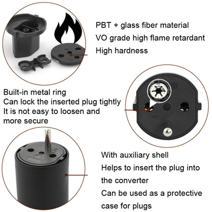 EU to Switzerland Convertible Plug With Ground Wire Travel Adaptor(Black) - Plug Adaptor by buy2fix | Online Shopping UK | buy2fix