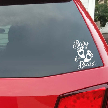 10pcs Baby On Board Warning Car Sticker Reflective Scratch Body Sticker(White) - Decorative Sticker by buy2fix | Online Shopping UK | buy2fix