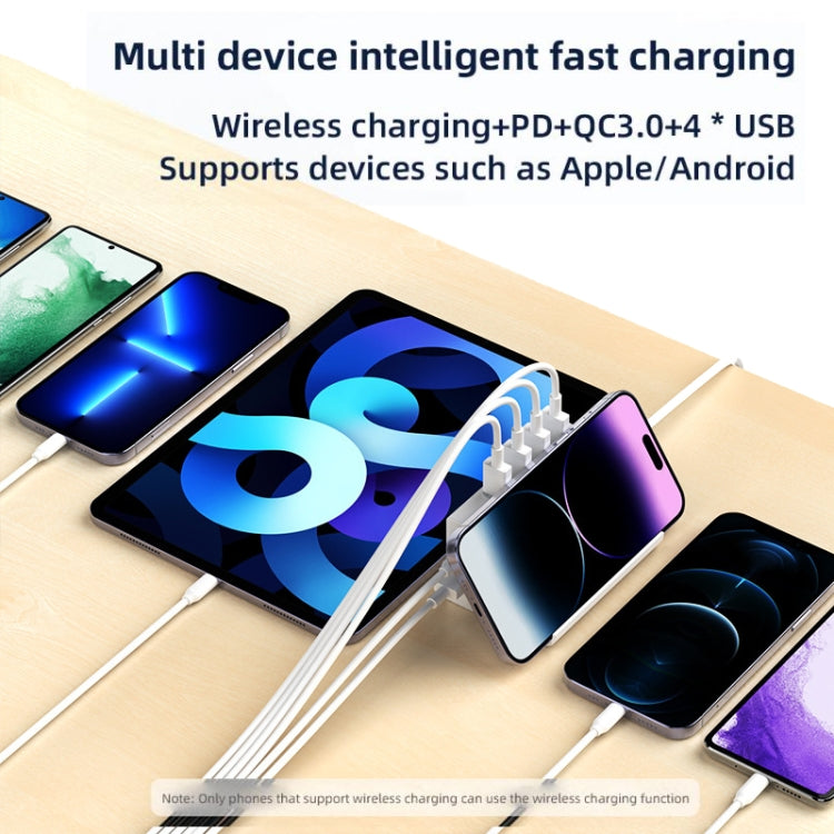 PD 20W +QC 3.0 Wireless Charging+6 Ports Multi-function Charger(US Plug) - Multifunction Charger by buy2fix | Online Shopping UK | buy2fix