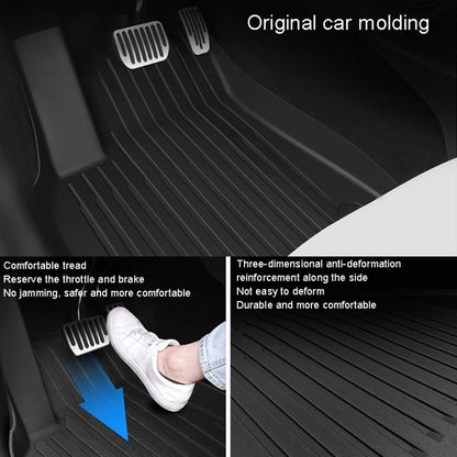 6pcs /Set For Tesla Model Y Double Layer TPE Injection Car Foot Mats Interior Accessories - Seat Accessories by buy2fix | Online Shopping UK | buy2fix