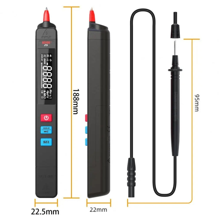 BSIDE Z5 Smart Pen Multimeter Backlight LCD 6000 Counts Auto Voltage Detector - Digital Multimeter by BSIDE | Online Shopping UK | buy2fix