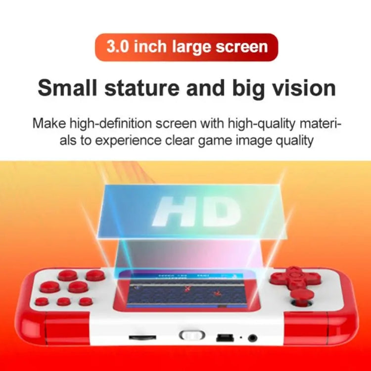 A12 3.0-inch HD Colorful Screen Retro Handheld Game Console with 666 Built-in Games, Model: Single White Red - Pocket Console by buy2fix | Online Shopping UK | buy2fix