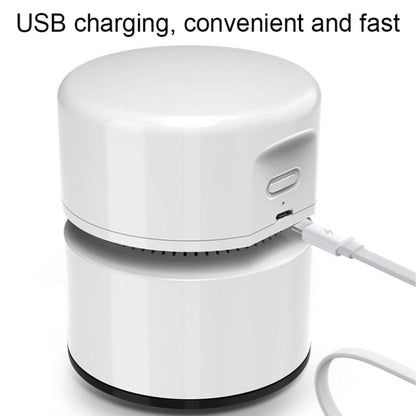 Desktop Mini Vacuum Cleaner USB Rechargeable Office Home Portable Paper Cleaner(White) - Mini Vacuum Cleaner by buy2fix | Online Shopping UK | buy2fix