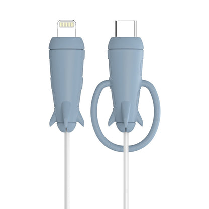 Data Line Protector For IPhone USB Type-C Charger Wire Winder Protection, Spec: Microcephaly +Small Head Band Light blue - Cable Organizer by buy2fix | Online Shopping UK | buy2fix