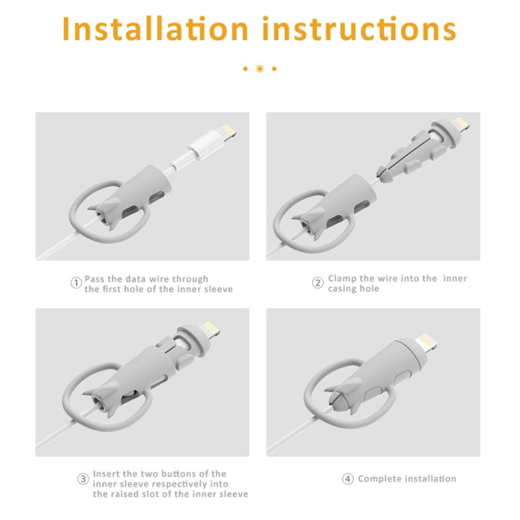 Data Line Protector For IPhone USB Type-C Charger Wire Winder Protection, Spec: Microcephaly +Small Head Band Light blue - Cable Organizer by buy2fix | Online Shopping UK | buy2fix