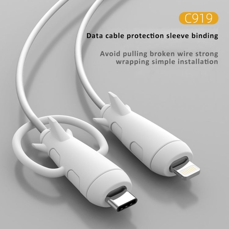 Data Line Protector For IPhone USB Type-C Charger Wire Winder Protection, Spec: Microcephaly +Small Head Band Light blue - Cable Organizer by buy2fix | Online Shopping UK | buy2fix