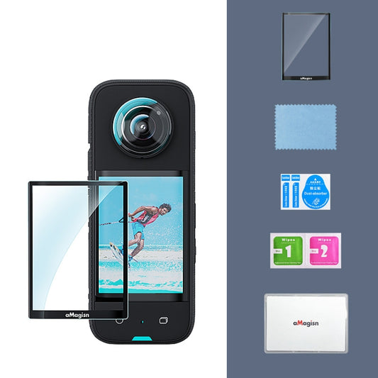 For Insta360 X3 aMagisn Screen Tempered Film Protection Sports Camera Accessories, Specification: 1set - Protective Film & Stickers by aMagisn | Online Shopping UK | buy2fix