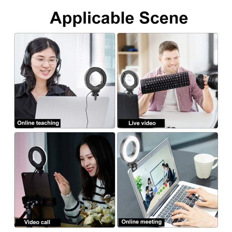 YRing48 4-Inch 48LEDs Laptop Camera Video Conference Live Beauty Ring Fill Light, Spec: Clip Set - Selfie Light by buy2fix | Online Shopping UK | buy2fix