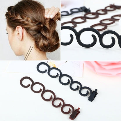 Elegance Hair Braider Flower Magic Hair Clip Queue Twist Plait Hairstyle Styling Accessories,Size:13.5x2.5cm(6090 Coffee) - Hair Trimmer by buy2fix | Online Shopping UK | buy2fix