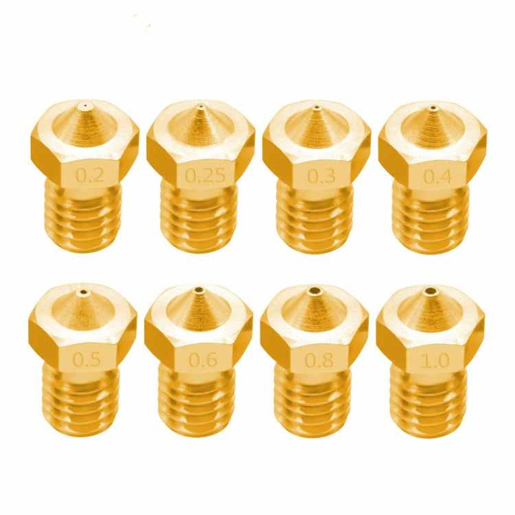 8 PCS Bugatti 3D Printer Accessories E3D-V5 V6 Nozzle M6 Thread Consumables Hot Nozzle, Size:1.75/1.0mm - Consumer Electronics by buy2fix | Online Shopping UK | buy2fix