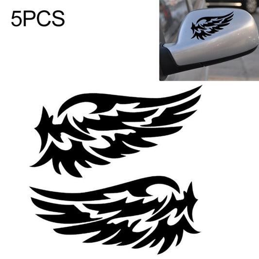 5 PCS Guardian Angel Wings Lovely Reflective Car Stickers Fashion Car Rearview Mirror Decal (Black) - Decorative Sticker by buy2fix | Online Shopping UK | buy2fix