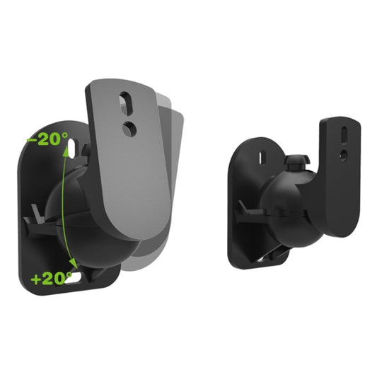 Pair Black Surround Sound Speaker Wall Mount Brackets 45 Degree Rotatable Design TV Wall Mount 8 x 4.5 x 5.8cm - Consumer Electronics by buy2fix | Online Shopping UK | buy2fix