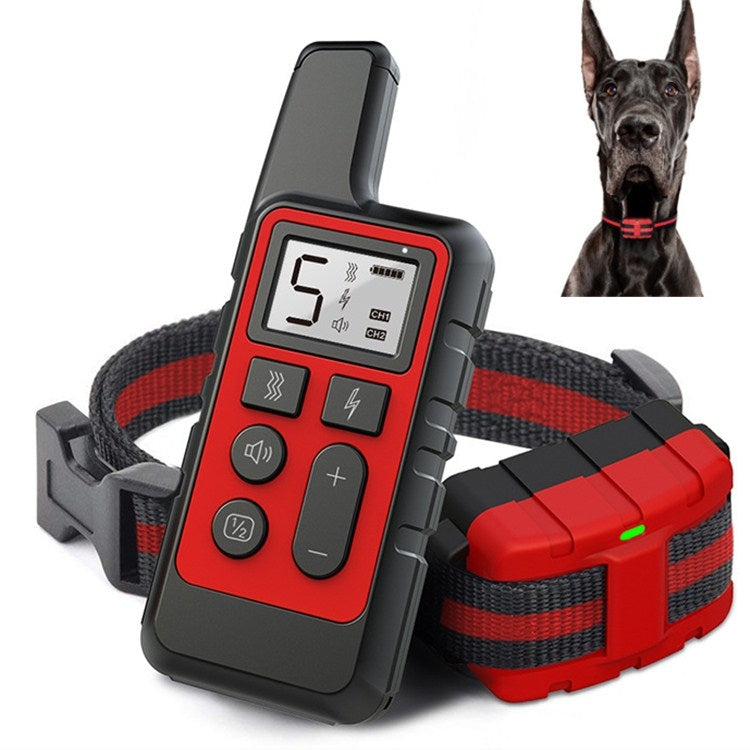 500m Dog Training Bark Stopper Remote Control Electric Shock Waterproof Electronic Collar(Red) - Home & Garden by buy2fix | Online Shopping UK | buy2fix