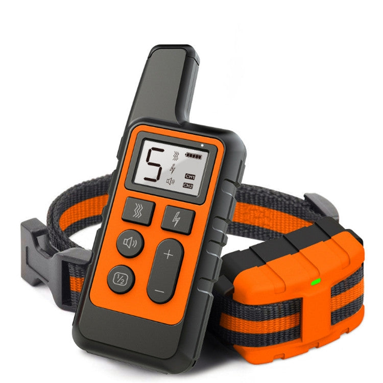 500m Dog Training Bark Stopper Remote Control Electric Shock Waterproof Electronic Collar(Orange) - Home & Garden by buy2fix | Online Shopping UK | buy2fix