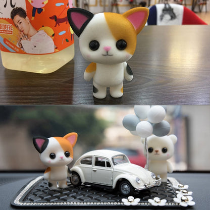 Little Cute PVC Flocking Animal Calico Cat Dolls Creative Gift Kids Toy, Size: 5.5*3.5*6.5cm(White) - Soft Toys by buy2fix | Online Shopping UK | buy2fix
