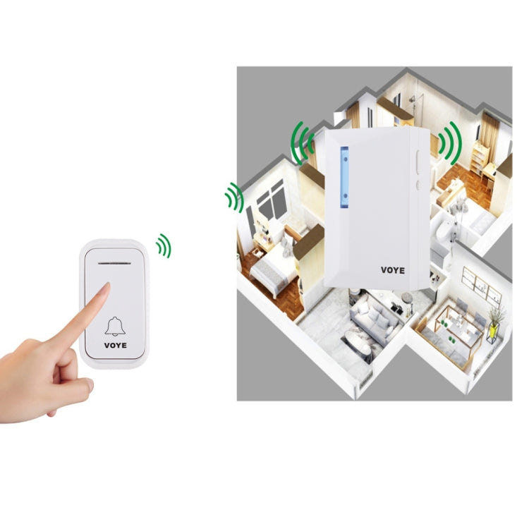 VOYE V015F Home Music Remote Control Wireless Doorbell with 38 Polyphony Sounds (White) - Wireless Doorbell by VOYE | Online Shopping UK | buy2fix