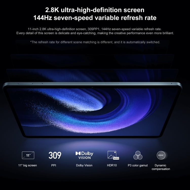 Xiaomi Pad 6, 11.0 inch, 8GB+256GB, MIUI 14 Qualcomm Snapdragon 870 7nm Octa Core up to 3.2GHz, 8840mAh Battery, Support BT, WiFi (Black) - Other by Xiaomi | Online Shopping UK | buy2fix