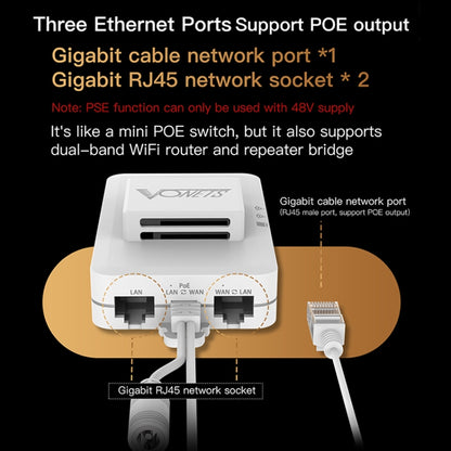 VONETS VAR1200-H 1200Mbps Wireless Bridge External Antenna Dual-Band WiFi Repeater, With DC Adapter Set - Wireless Routers by VONETS | Online Shopping UK | buy2fix