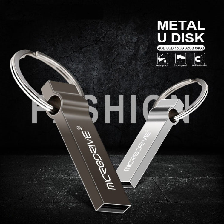 MicroDrive 64GB USB 2.0 Metal Keychain U Disk (Grey) - Computer & Networking by MicroDrive | Online Shopping UK | buy2fix