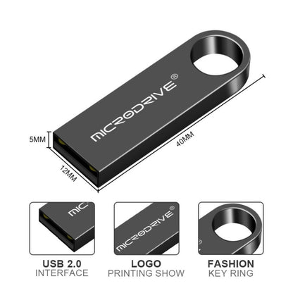 MicroDrive 8GB USB 2.0 Metal Waterproof High Speed U Disk(Black) - USB Flash Drives by MicroDrive | Online Shopping UK | buy2fix