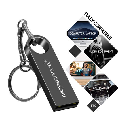 MicroDrive 8GB USB 2.0 Metal Waterproof High Speed U Disk(Black) - USB Flash Drives by MicroDrive | Online Shopping UK | buy2fix