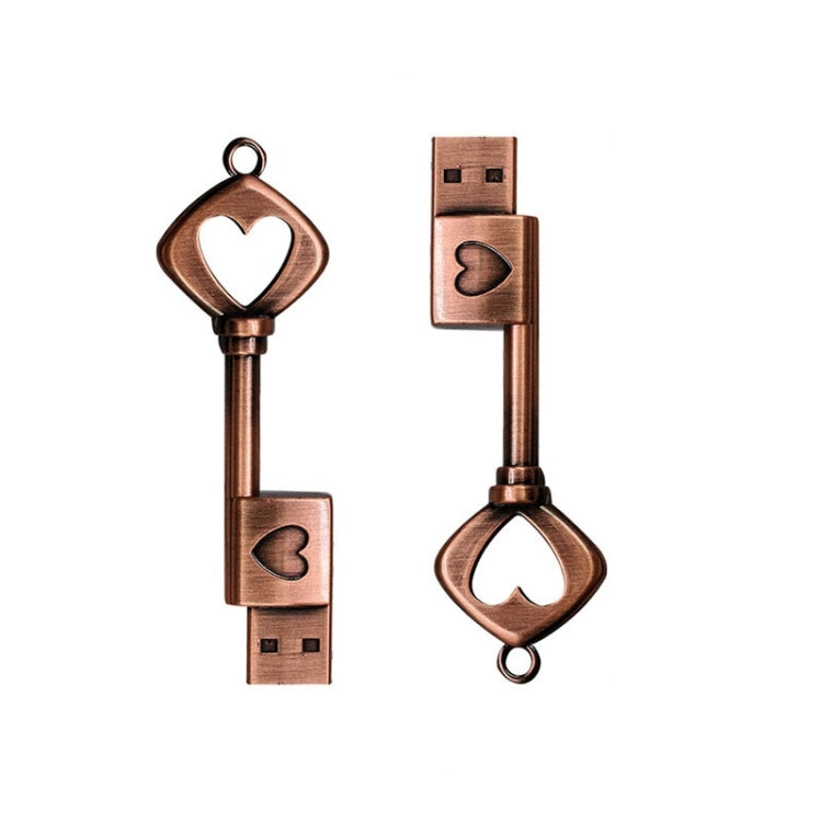 MicroDrive 8GB USB 2.0 Copper Love Key U Disk - Computer & Networking by MicroDrive | Online Shopping UK | buy2fix