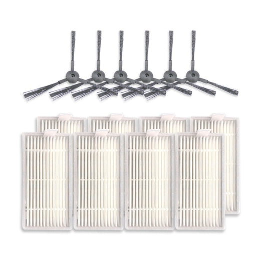 XI243 3 Pairs K614 Side Brushes + 8 PCS I208 Filters Set for ILIFE V5S Pro / V50 / V5S - Consumer Electronics by buy2fix | Online Shopping UK | buy2fix