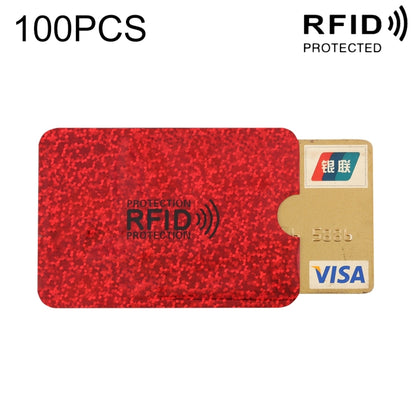 100pcs Aluminum Foil RFID Blocking Credit Card ID Bank Card Case Card Holder Cover, Size: 9 x 6.3cm (Red) - Antimagnetic RFID Package by buy2fix | Online Shopping UK | buy2fix